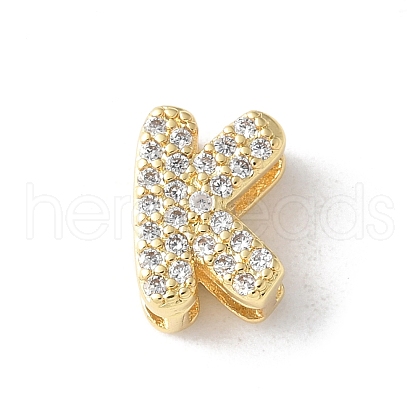 Brass Micro Pave Clear Cubic Zirconia Initial Multi-strand Links KK-S520-01G-11-1
