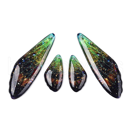 Transparent Resin Wing Earrings Pendants FIND-TAC0006-60E-1