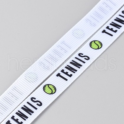 5 Yards Tennis Theme Polyester Printed Grosgrain Ribbon OCOR-WH20005-15A-1