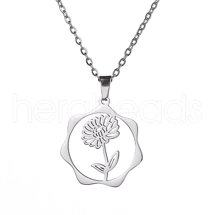 Stainless Steel Pendant Necklaces PW-WG57218-02-1