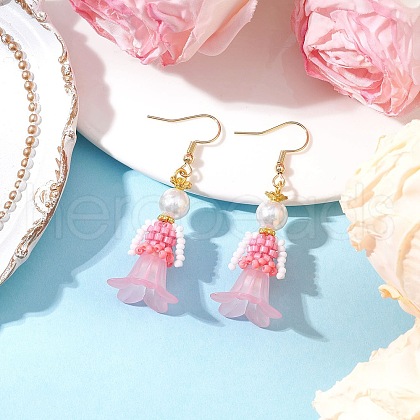 Human Handmade Glass Seed Beads Dangle Earrings EJEW-MZ00446-03-1