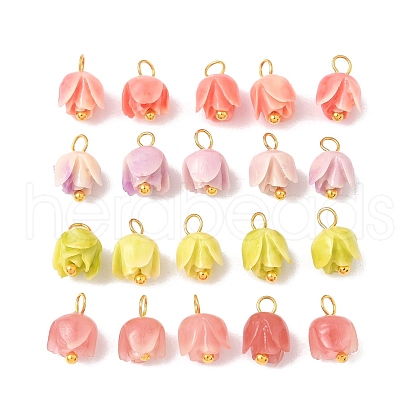 4Pcs Flower Charms PALLOY-JF03864-01-1