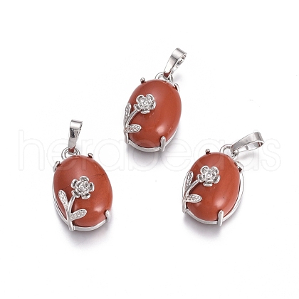 Natural Red Jasper Pendants G-L512-I18-1