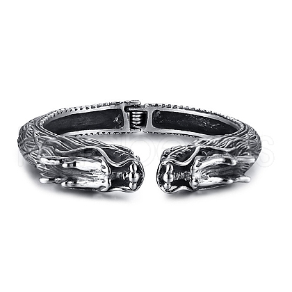 Stainless Steel Dragon Head Cuff Bracelet for Men PW-WG29981-01-1