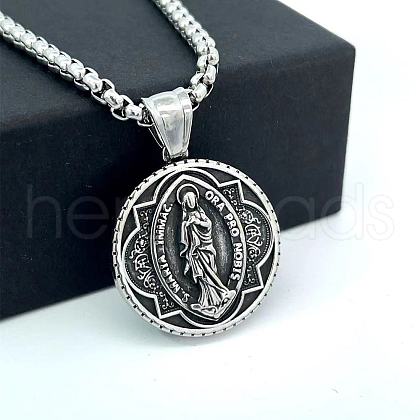 Retro Rock Punk Men's Vintage Greek Mythology Stainless Steel Pendant Necklaces CI6381-1
