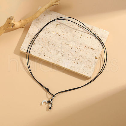Black Waxed Cord Wrap Anklets WG9480C-01-1