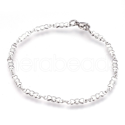 304 Stainless Steel Link Bracelets BJEW-G596-02P-1