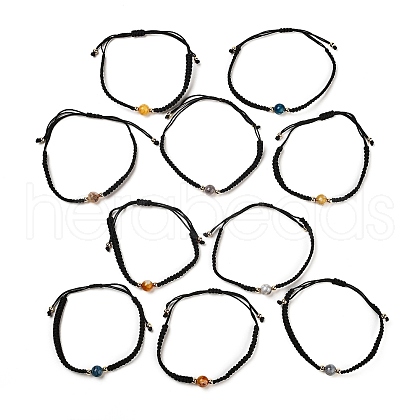 Gemstone Round Braided Bead Bracelet IG5594-9-1
