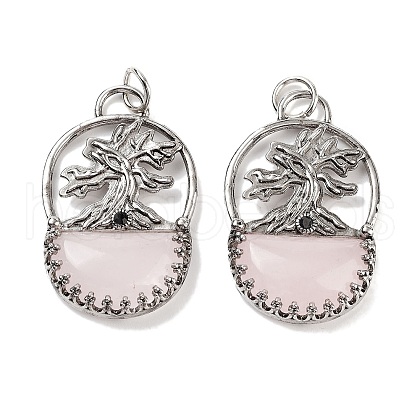 Natural Rose Quartz Bag Pendants G-Q163-06AS-05-1