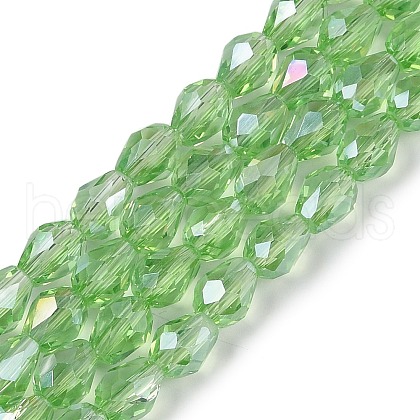 Transparent Electroplate Glass Beads Strands EGLA-N013-T8mm-B13-1