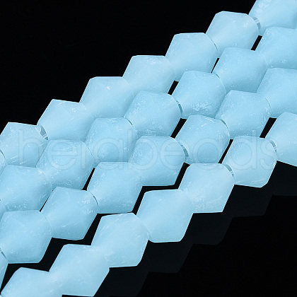 Imitation Jade Frosted Glass Bead Strands EGLA-A039-J6mm-MD03-1