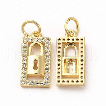 Rack Plating Brass Micro Pave Cubic Zirconia Pendants ZIRC-M120-03G-1