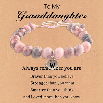 Natural Pink Zebra Jasper Round Beaded Stretch Bead Bracelets WGC8311-23-1