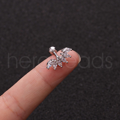 Brass Micro Pave Clear Cubic Zirconia Cartilage Earrings for Women WGD0011-17-1