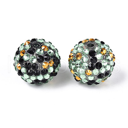 Round Resin Rhinestone Beads OACR-T028-66E-1