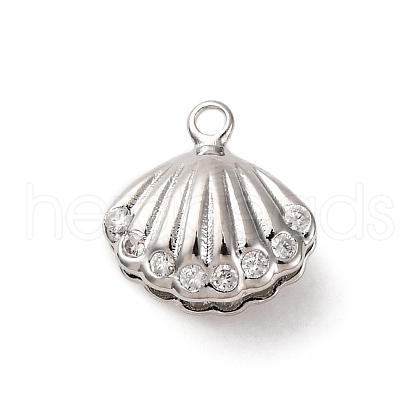 Brass Micro Pave Clear Cubic Zirconia Charms KK-Z112-32P-1