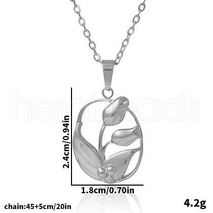 Stainless Steel Flower Pendant Necklaces for Women GW0686-1-1