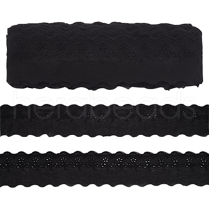 15 Yards Cotton Embroidery Hollow Flower Lace Trim OCOR-WH0003-047C-1