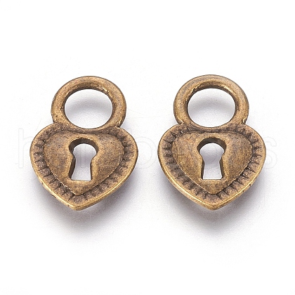 Tibetan Style Alloy Lock Pendants TIBEP-4443-AB-NR-1