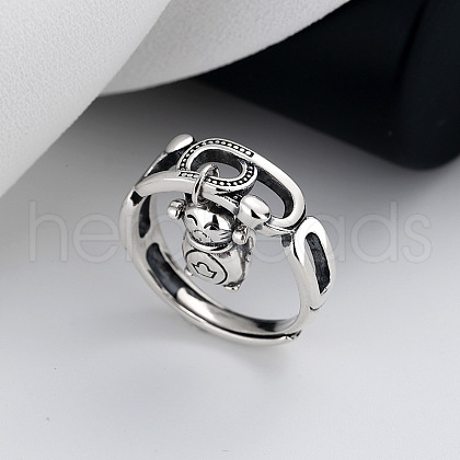 925 Sterling Silver Adjustable Finger Rings for Women FS-WG0C96C-01-1
