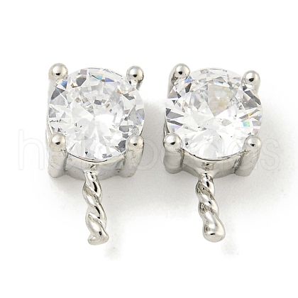 Brass with Cubic Zirconia Peg Bails KK-Q820-01P-1