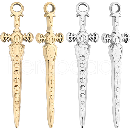 Beebeecraft 12Pcs 2 Colors 304 Stainless Steel Pendants STAS-BBC0005-57-1