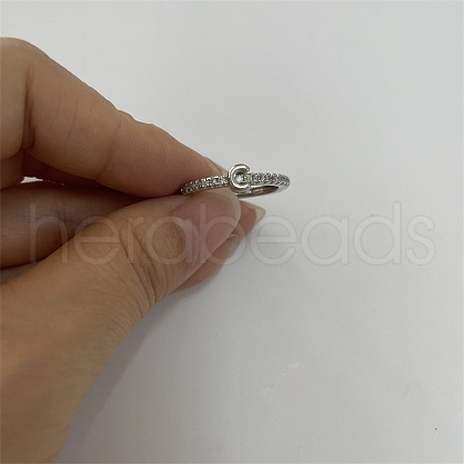 Brass Micro Pave Clear Cubic Zirconia Finger Rings FS-WGE303B-15-1