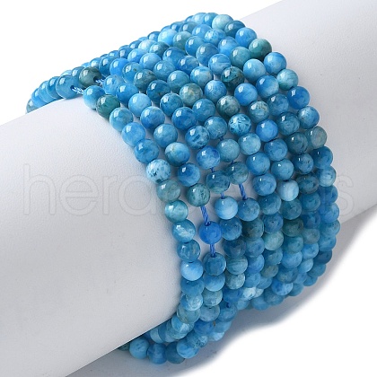 Natural Apatite Beads Strands G-F674-04-4mm-1