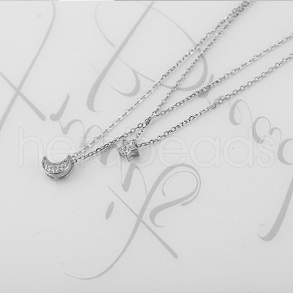925 Sterling Silver Layer Necklaces NJEW-BB48123-B-1
