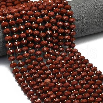 Natural Red Jasper Beads Strands G-P573-A43-01-1