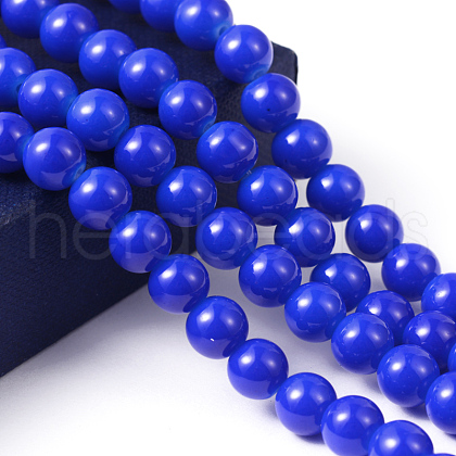 Painted Glass Bead Strands DGLA-S071-8mm-50-1