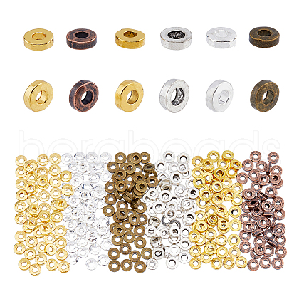 DICOSMETIC 300Pcs 6 Colors Tibetan Style Alloy Beads FIND-DC0005-18-1