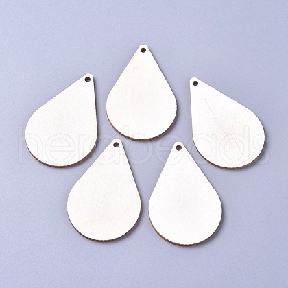Unfinished Blank Poplar Wood Big Pendants WOOD-D021-10-1