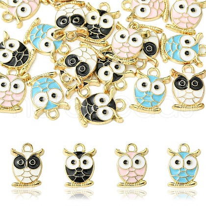 20Pcs 4 Colors Alloy Enamel Pendants FIND-YW0005-33-1