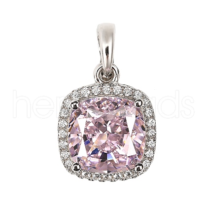 925 Sterling Silver Pave Cubic Zirconia Pendants STER-C015-01A-02-1