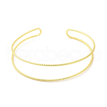 Rack Plating Brass Cuff Bangle BJEW-D043-01G-1