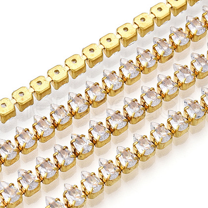Teardrop Cubic Zirconia Strass Chains CHC-N020-05-1