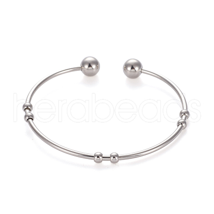 201 Stainless Steel Cuff Bangles BJEW-E364-BP14-1