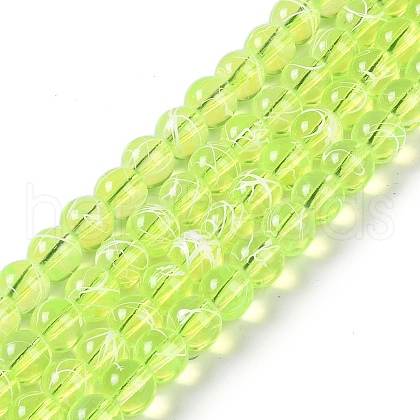 Drawbench Transparent Glass Beads Strands GLAD-Q012-8mm-07-1