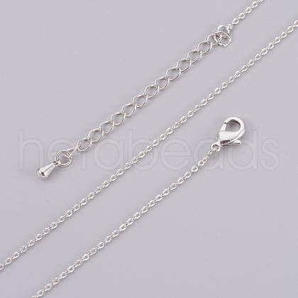 Brass Cable Chain Necklaces Making MAK-P011-01P-1