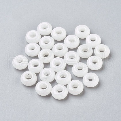 Natural White Jade European Beads G-G740-12x6mm-26-1