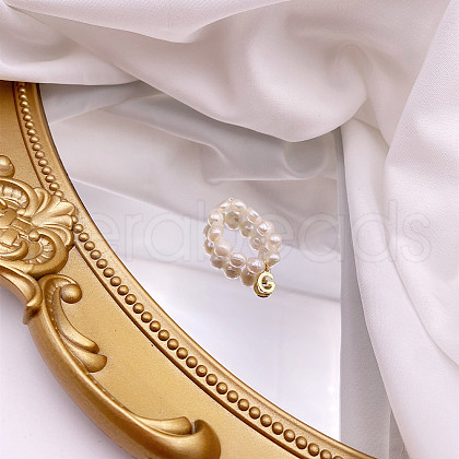 Mother's Day Jewellery Natural Freshwater Pearl Beaded Finger Rings WG7CD33-16-1
