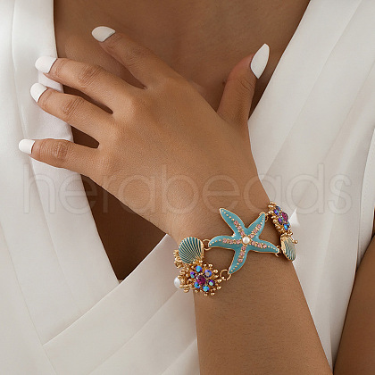 Alloy Enamel Link Bracelets for Women FS-WGF2A9E-02-1
