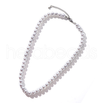 Imitation Pearl Round Beaded Necklaces Vintage Style Simple and Elegant Collarbone Chain LE1291-1