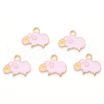 Alloy Enamel Pendants ENAM-R059-08B-RS-1