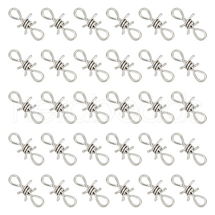 FIBLOOM 30Pcs Tibetan Style Alloy Knot Link Connector Charms FIND-FI0001-05-1