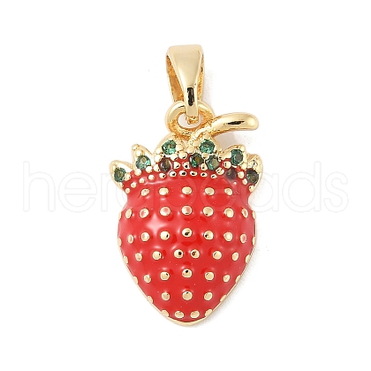 Brass Micro Pave Cubic Zirconia Enamel Pendants KK-M326-05C-G-1