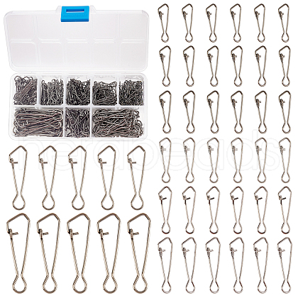 SUPERFINDINGS 400Pcs 8 Style 201 Stainless Steel Fishing Connector Quick Change Safe Lock FIND-FH0001-86-1