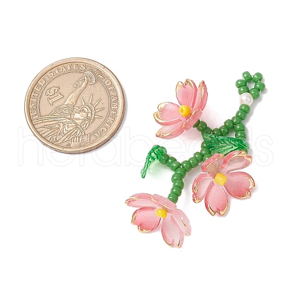 Acrylic Flower Pendants PALLOY-TA00252-04-1