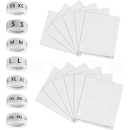 Olycraft 7 Rolls 7 Styles Paper Self-Adhesive Clothing Size Labels Sticker Rolls DIY-OC0004-34-1